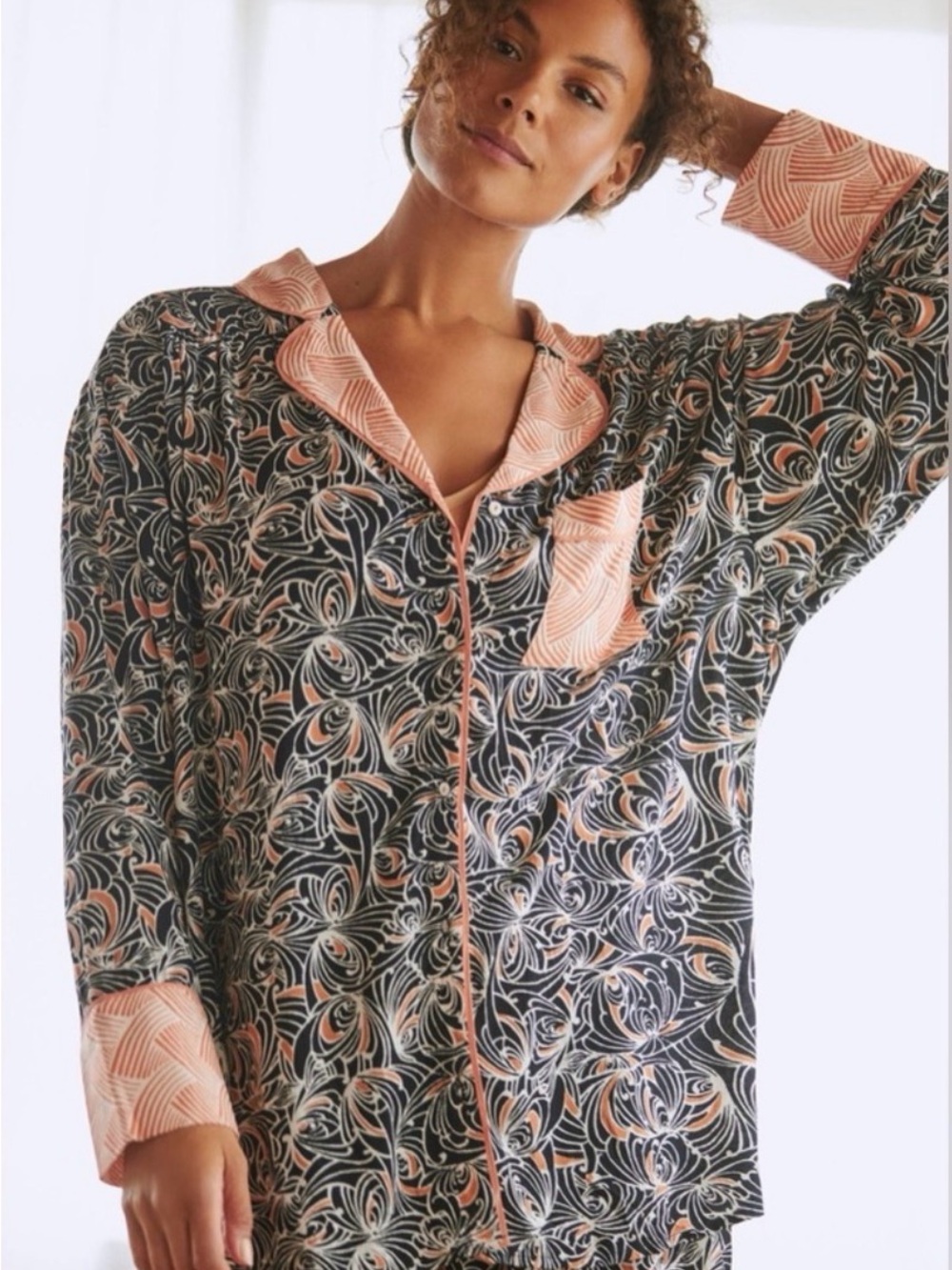 Anthropologie Mix Print Pajama Top Small